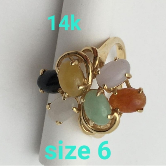 14k gold multi gemstone ring size 6 Fine Jewelry - Picture 7 of 9